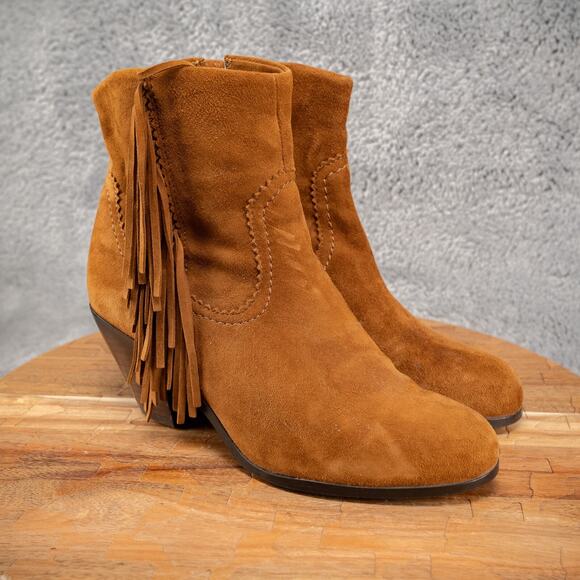 Sam Edelman Louie Ankle Bootie Suede Leather Boot Brown Women's Size 7.5 - Picture 1 of 9